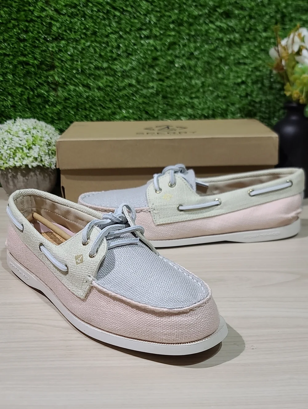 Sperry Authentic Original 2-Eye Baja Boat Shoes / Grey Multi US Women's 12 NEW